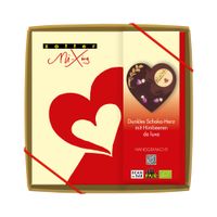 Dunkles Schoko-Herz mit Himbeeren de luxe - Produktbild