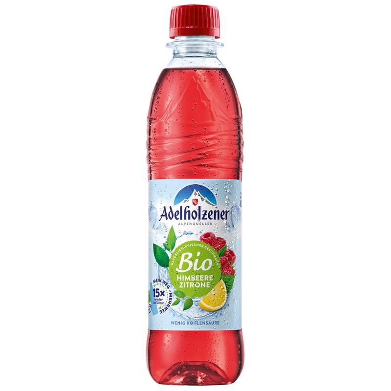 Adelholzener Adelholzener Bio Himbeere Zitrone 12 x 0,5l PET Mehrweg - Produktbild