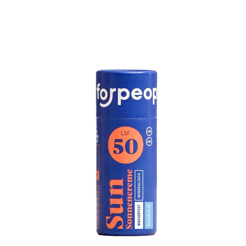 forpeople Sun - Feste Mini-Sonnencreme mit LSF 50- OCEAN BLUE  - plastikfrei verpackt - Produktbild