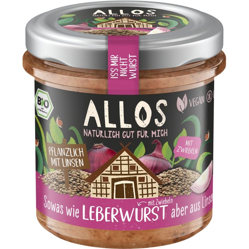Allos Iss mir nicht Wurst - Sowas wie LEBERWURST mit Zwiebeln aber aus Linsen - Produktbild