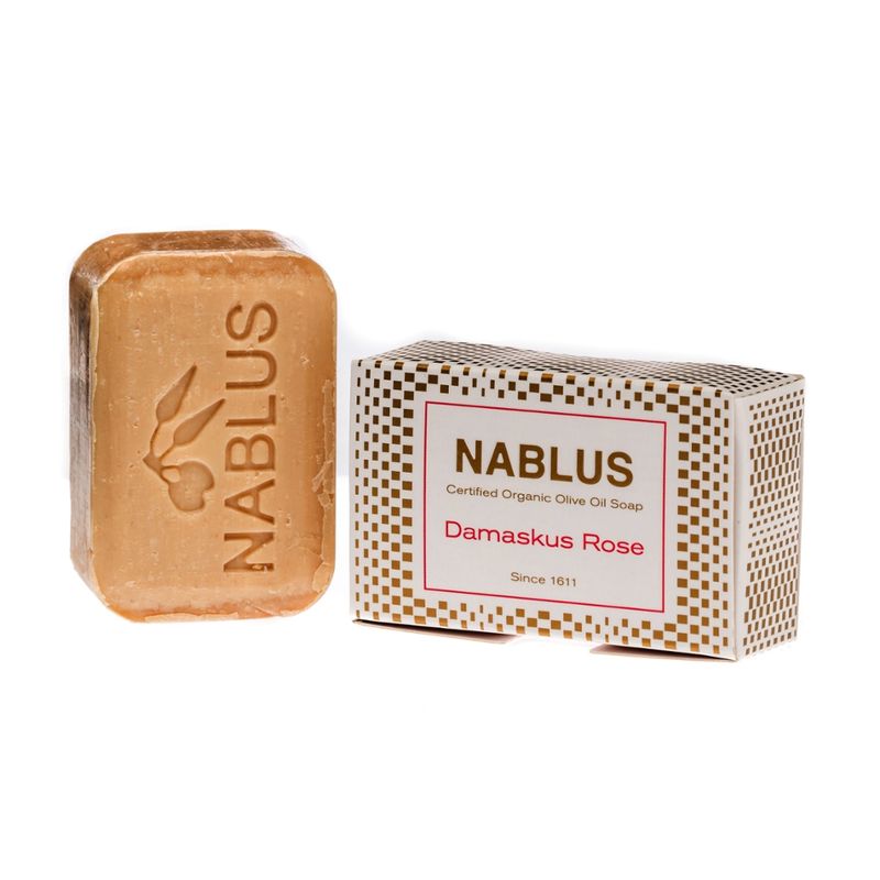 Nablus Soap Olivenölseifen Nablus Soap Natürliche Olivenseife Damaskus Rose - Produktbild
