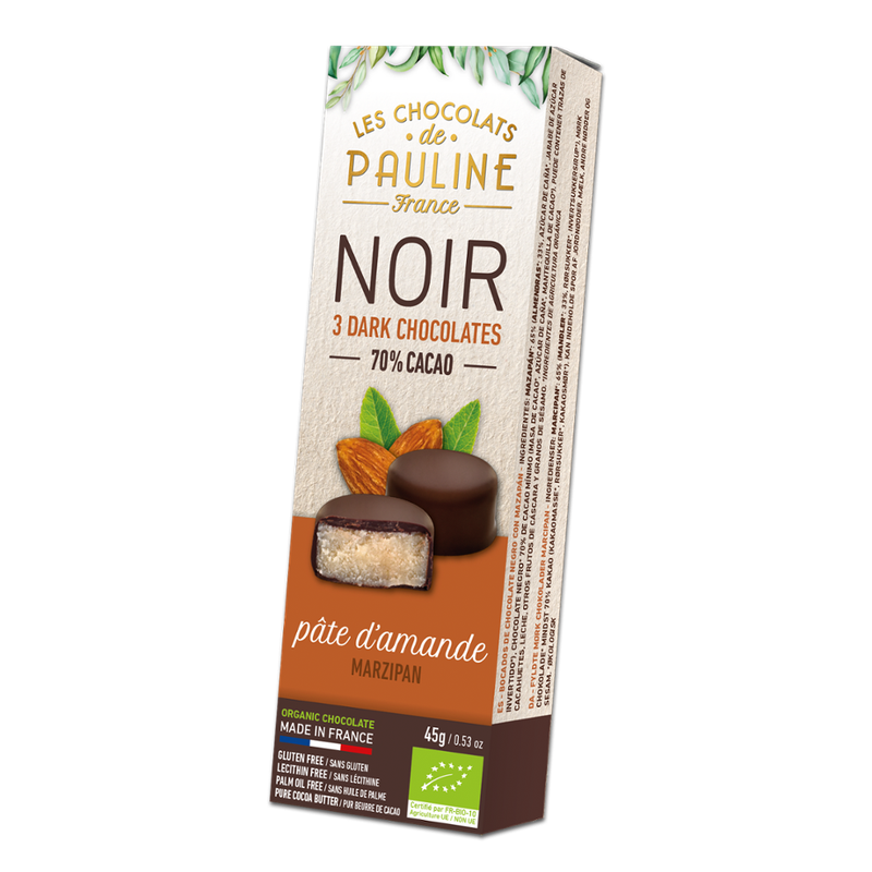 LES CHOCOLATS DE PAULINE MARZIPAN BITES COATED WITH DARK CHOCOLATE - Produktbild