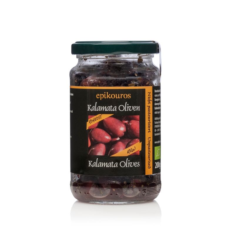 EPIKOUROS Kalamata Oliven mit Stein, mit Kräutern und geölt, Rohkost, nicht kühlpflichtig - Produktbild