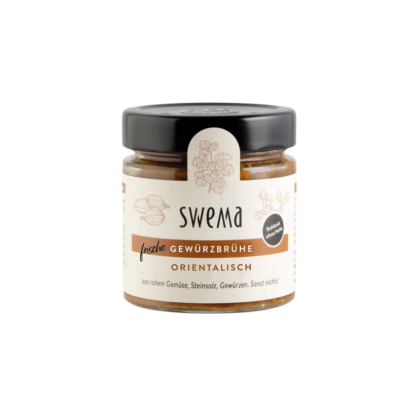 SweMa Frische Gemüsebrühe orientalisch - 210g Glas für 6 Liter, rohes Gemüse, Steinsalz, Gewürze. Sonst nichts! - Produktbild