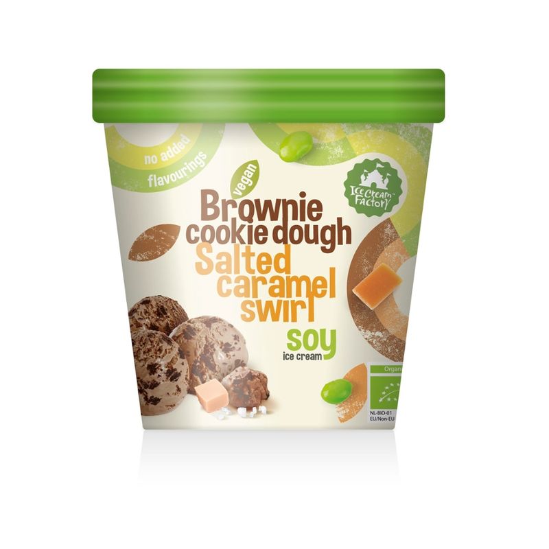 Ice Cream Factory Brownie-Keksteig gesalzenes Karamell-Soja-Eis - Produktbild