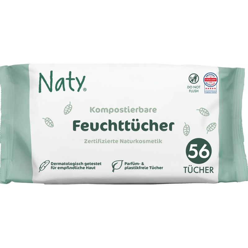 Naty Naty Feuchttücher unparfümiert, kompostierbar, 56 St. - Produktbild