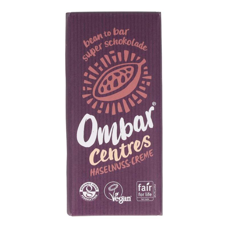 Ombar Ombar Centres Haselnuss-Creme Bio Rohschokolade 70g - Produktbild