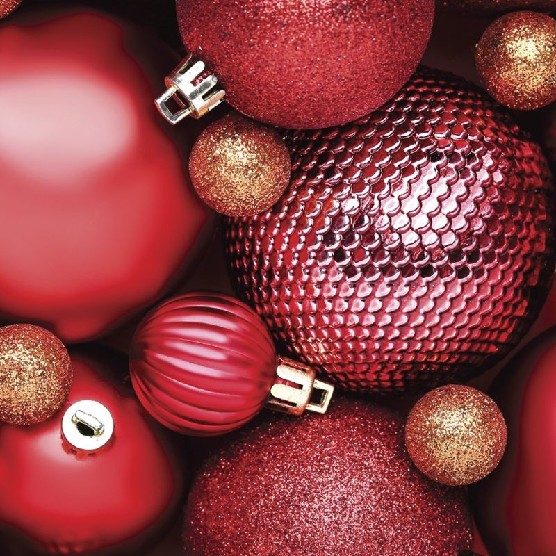 Paper + Design Motivserviette 3-lagig 33x33 cm "Red baubles" - Produktbild