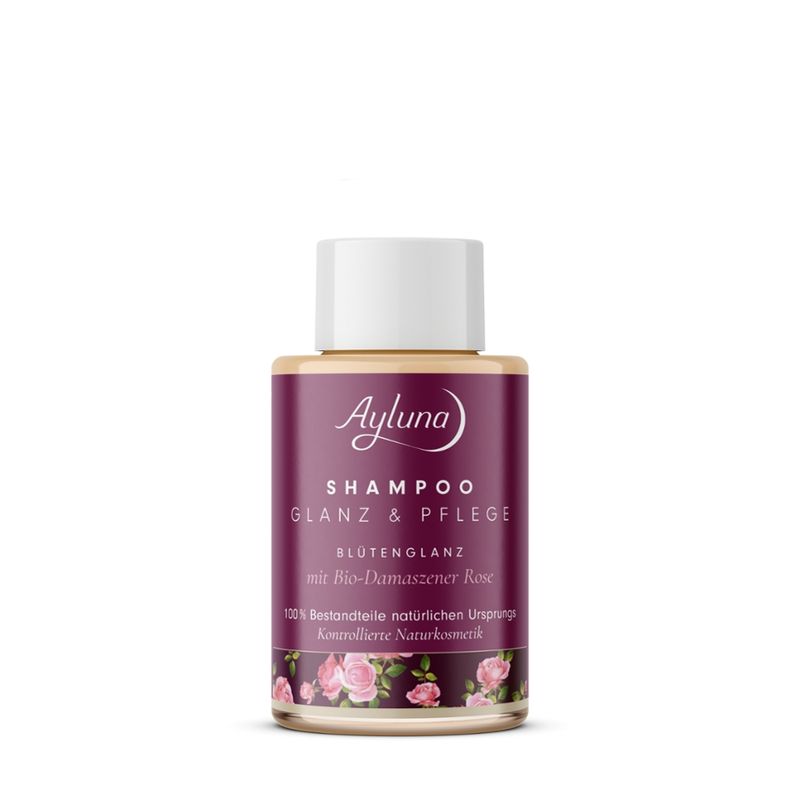 Ayluna Shampoo Glanz & Pflege Blütenglanz mit Bio-Damaszener Rose - Produktbild