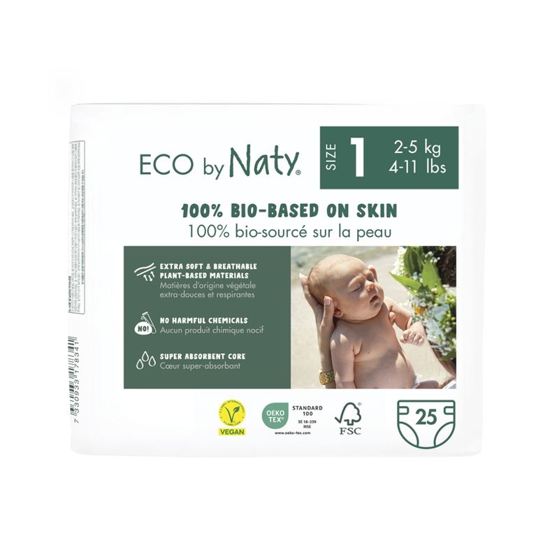 Naty Eco by Naty Windeln Gr. 1 (2-5 kg), 25 St - Produktbild