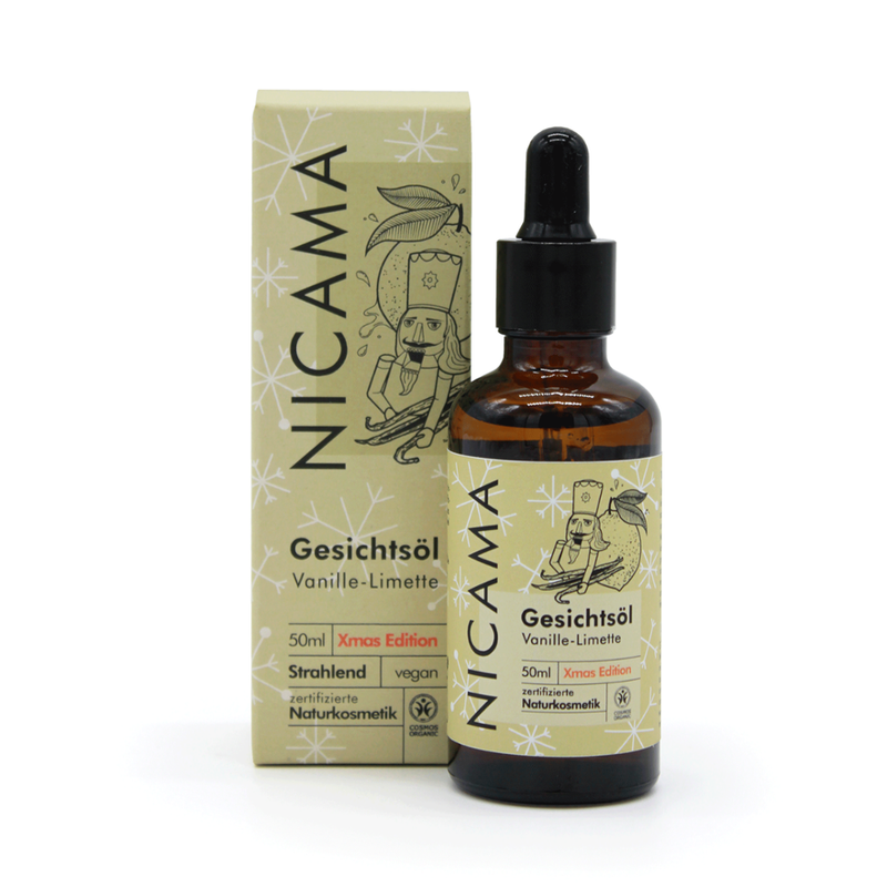 NICAMA Weihnachtsedition: Gesichtsöl 50ml Vanille-Limette - Produktbild