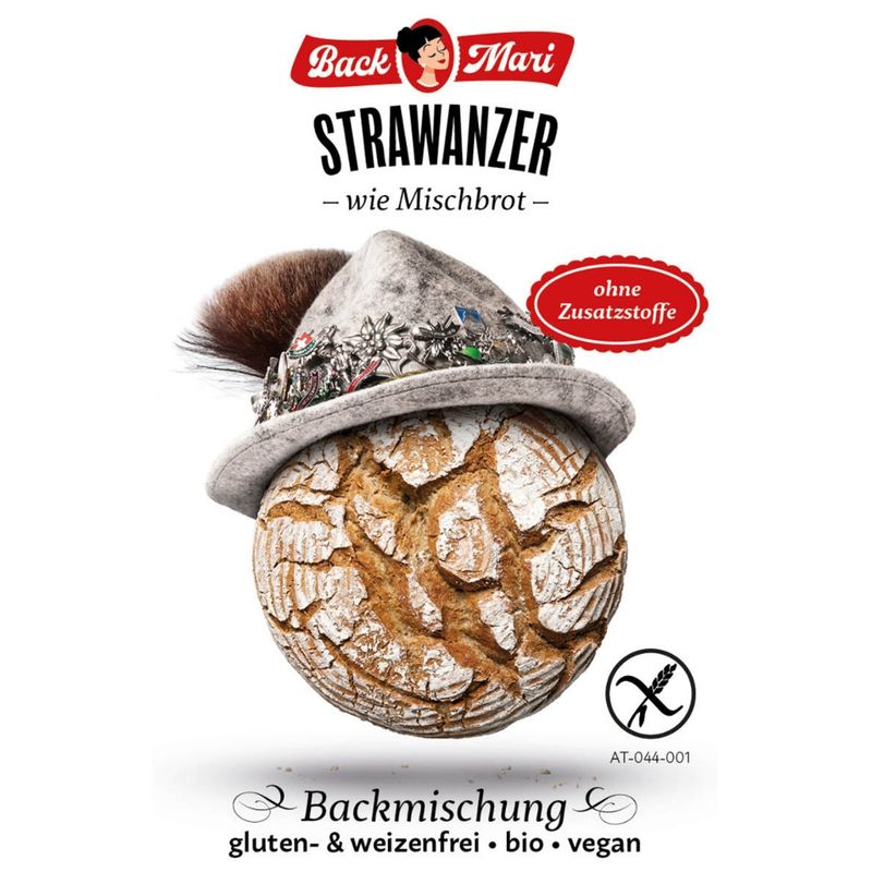 Backmari STRAWANZER - wie Mischbrot. Glutenfreie, weizenfreie Bio-Backmischung ohne Zusatzstoffe - Produktbild