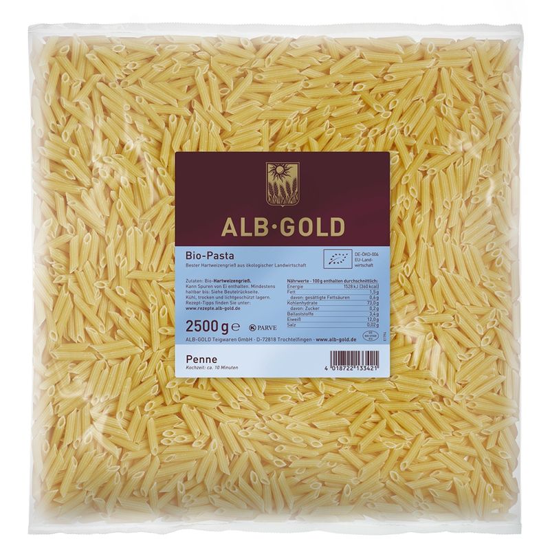 ALB-GOLD AG Bio Pasta Penne 4 x 2,5 kg - Produktbild
