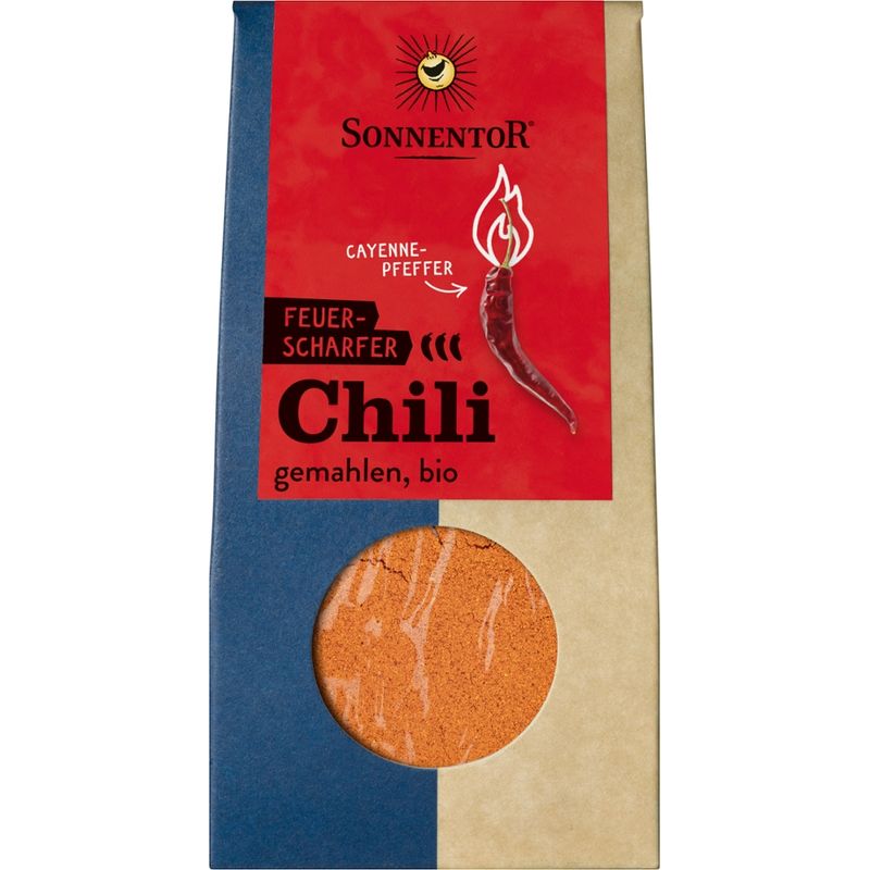 Sonnentor Chili feuerscharf gemahlen (Cayennepfeffer), Packung - Produktbild