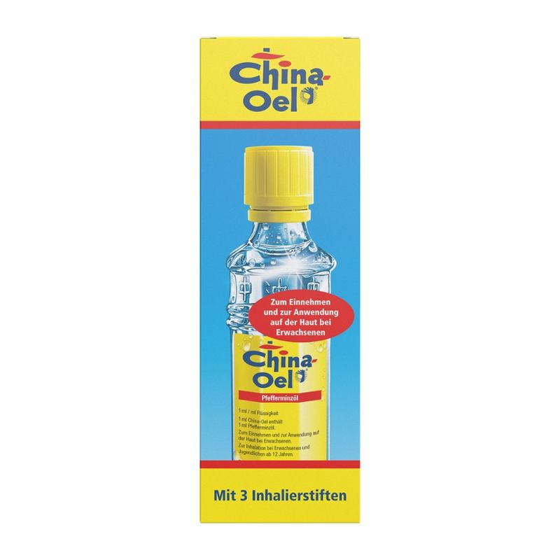 Hübner China-Oel® 100 ml mit 3 Inhalatoren - Produktbild
