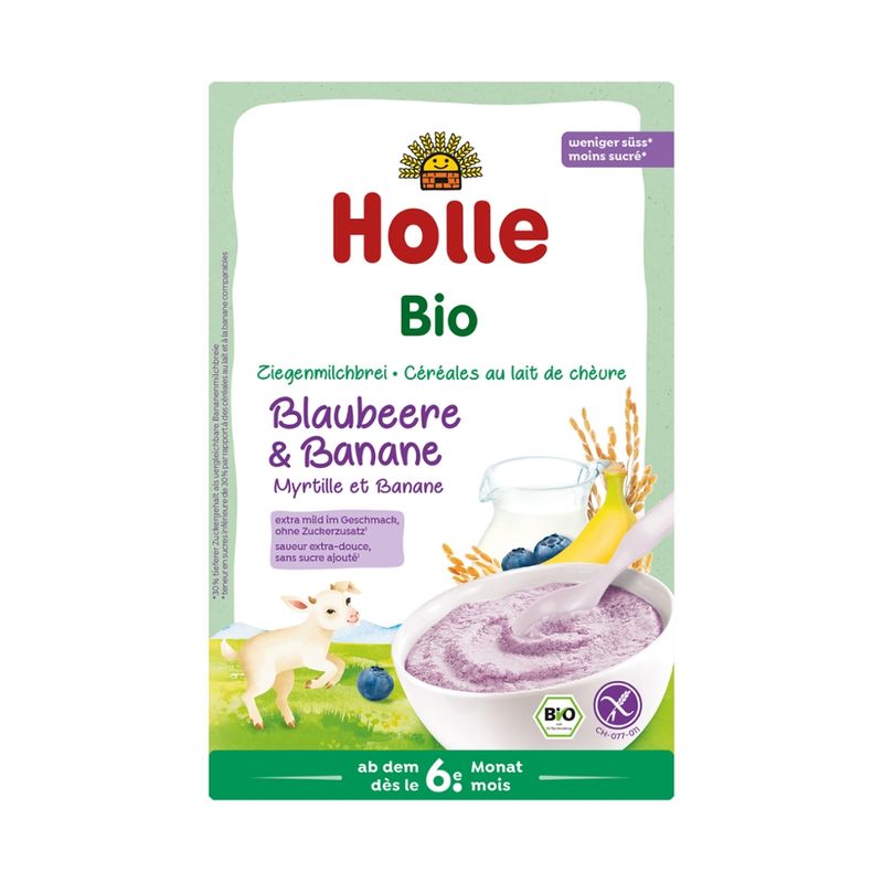 Holle  Bio-Milchbrei Blaubeere und Banane aus Ziegenmilch - Produktbild