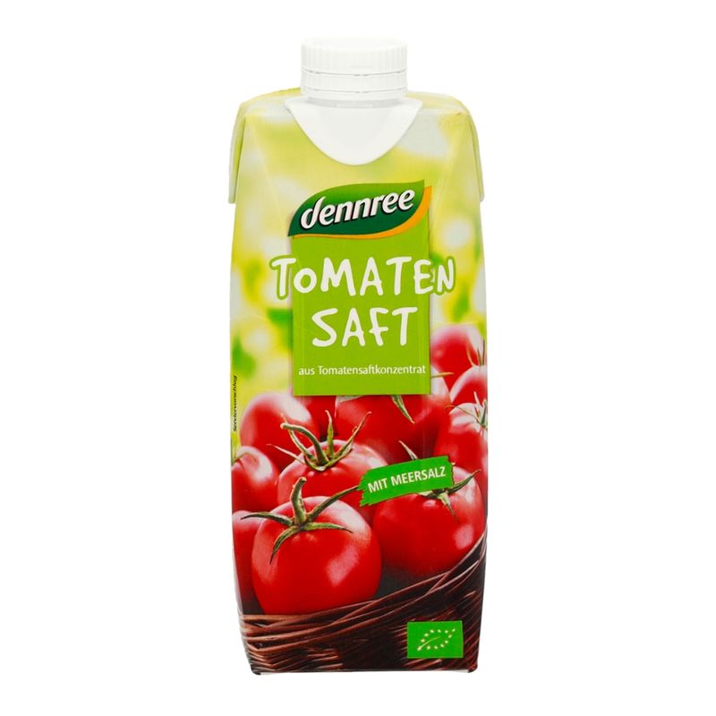 dennree Tomatensaft, aus Tomatensaftkonzentrat, mit Meersalz - Produktbild