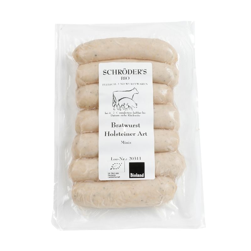 Schröder's Bio Fleisch- und Wurstwaren Holsteiner Bratwurst Minis 7 x 30 g - Produktbild
