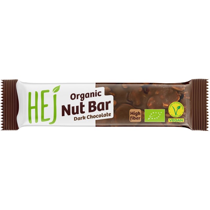 HEJ Natural HEJ Organic Nut Bar - 1 x 40g - Dark Chocolate, glutenfrei, vegan, bio - Produktbild