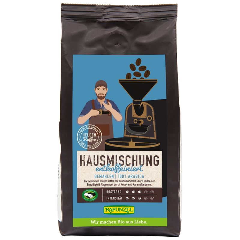 Rapunzel Heldenkaffee Hausmischung entkoffeiniert, gemahlen HIH - Produktbild