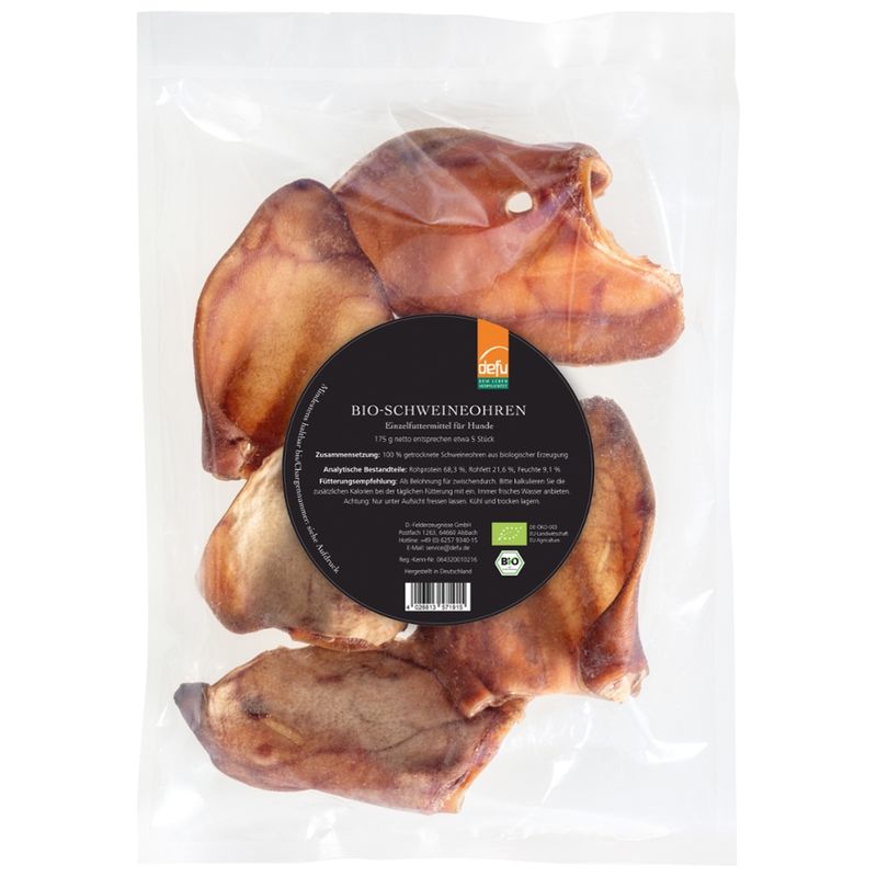 defu - Das Tierfutter vom Bio-Bauern Bio-Schweineohren getrocknet - Produktbild