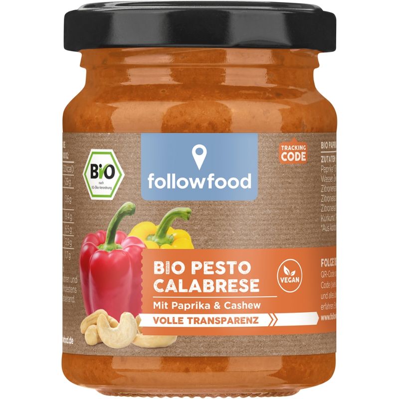 followfood Bio Paprika Pesto mit Cashewkernen vegan - Produktbild