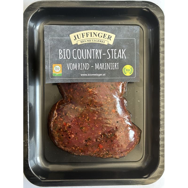 Juffinger Bio-Metzgerei BIO-Countrysteak vom Rind mariniert - Produktbild