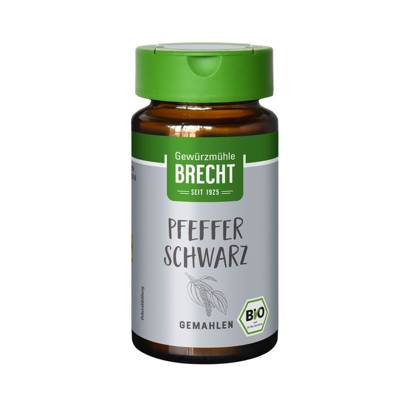 Gewürzmühle Brecht Pfeffer schwarz gemahlen - Glas - Produktbild