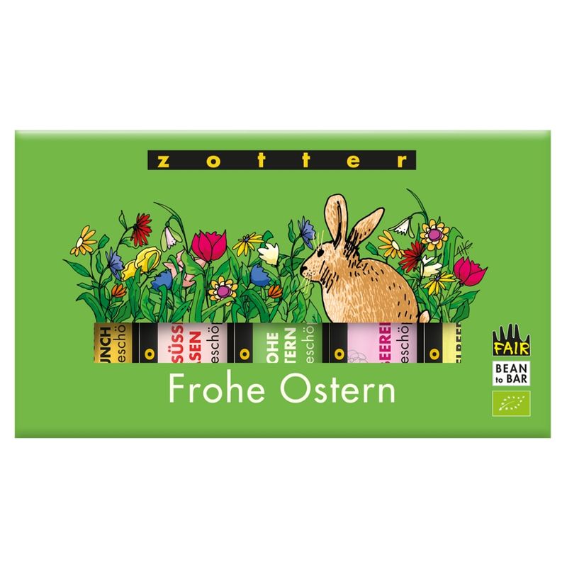 Zotter Schokolade Handgeschöpfte Schoko Minis "Frohe Ostern" 5er - Produktbild