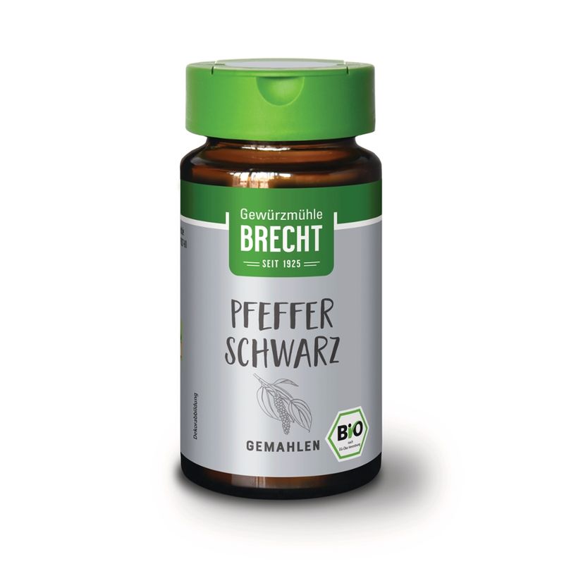 Gewürzmühle Brecht Pfeffer schwarz gemahlen - Glas - Produktbild