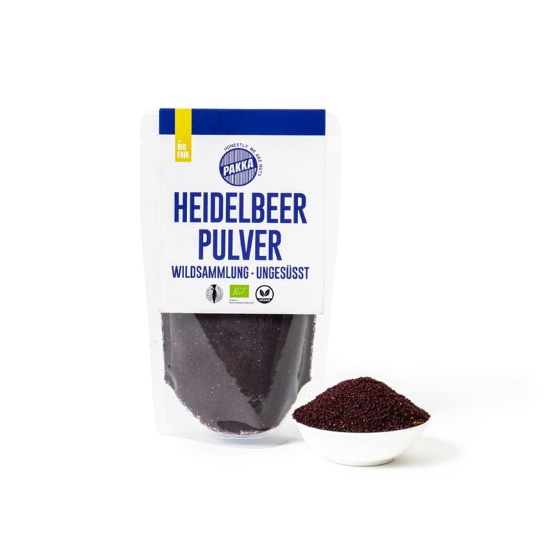 Pakka Heidelbeeren Pulver, Bio, 125g - Produktbild