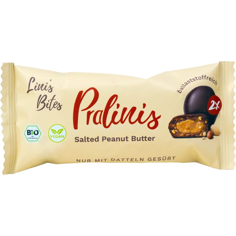 Lini's Bites Salted Peanut Butter Pralinis Bio Dattel-Kugeln - Produktbild