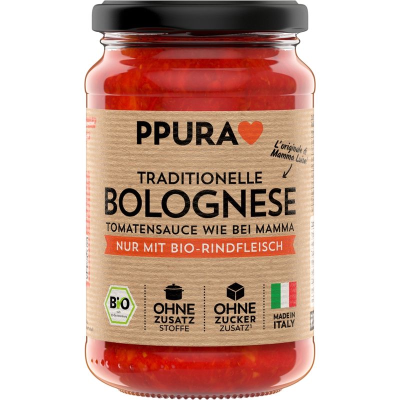 PPURA BIO Sugo traditionelle Bolognese - mit Bio Rindfleisch - Produktbild