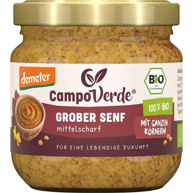 Campo Verde CV demeter Grober Senf mittelscharf 200ml - Produktbild
