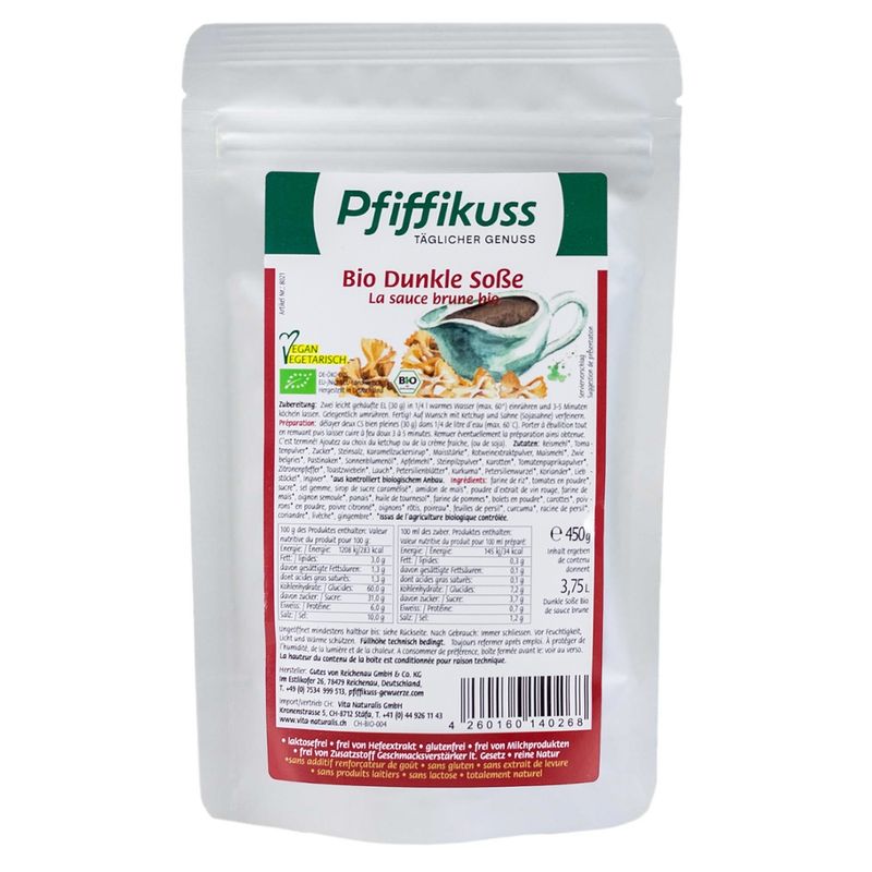 Pfiffikuss Gutes von der Reichenau Bio Dunkle Sauce 450g Beutel - Produktbild