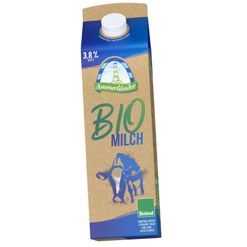 Ammerländer Ammerländer Bio-Vollmilch, 3,8 % Fett, 1 L - Produktbild