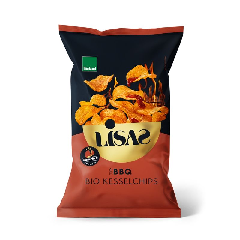 Lisas Lisas Bio-Kesselchips Typ BBQ 115g - Produktbild