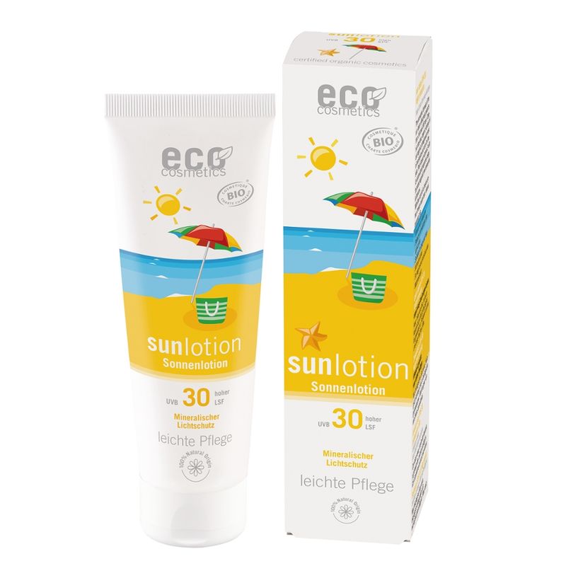 eco cosmetics ECO Sonnenlotion LSF 30 - 125 ml mit Bio Aloe Vera und Bio Karanjaöl - Produktbild