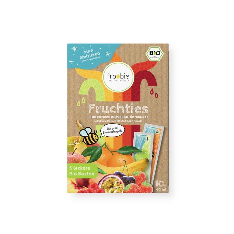 froobie froobie Fruchties Bio-Wassereis zum selber einfrieren 10x40ml, völlig natürlich und ohne künstliche Zusatzstoffe - Produktbild