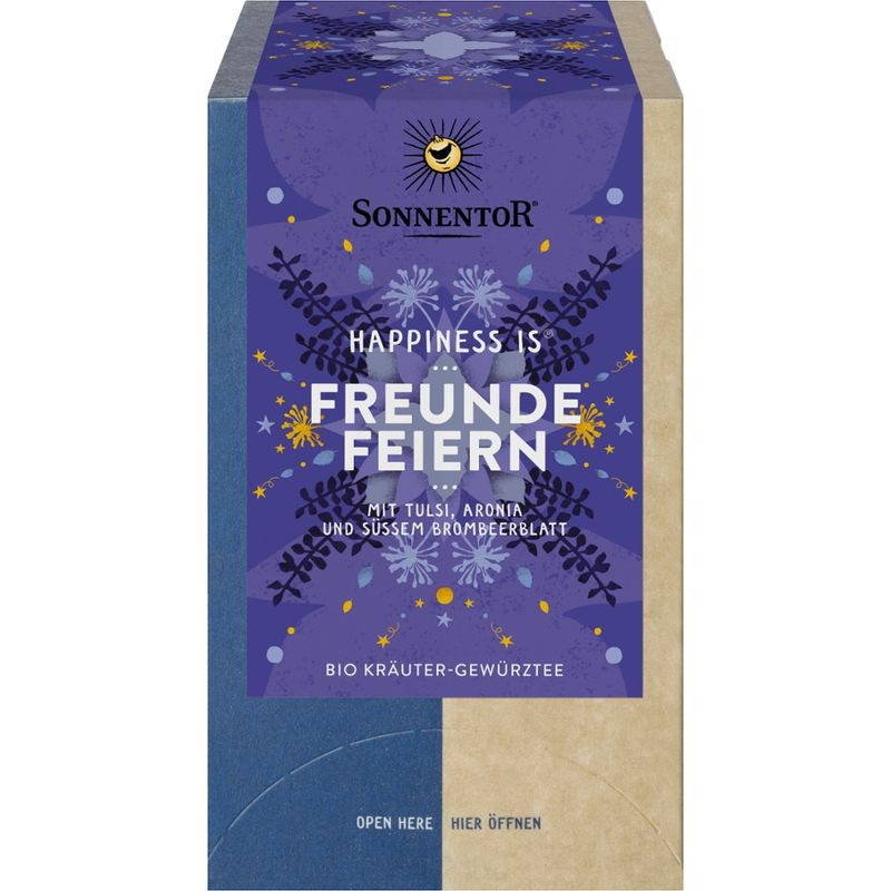 Sonnentor Freunde feiern Tee Happiness is®, Doppelkammerbeutel - Produktbild