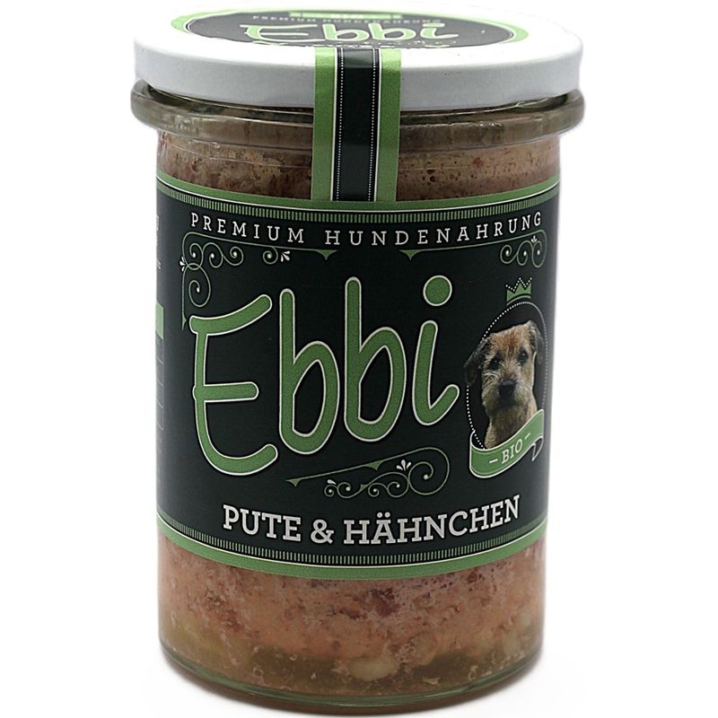 Wuff & Mau Heimtiernahrung  Ebbi Bio Pute & Hähnchen Hundefutter 400g - Produktbild