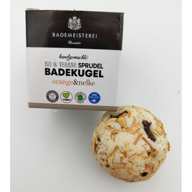 Bademeisterei Bademeisterei Bio & Vegane Sprudelbadekugel "Orange & Nelke" 50g AT-BIO-301 - Produktbild