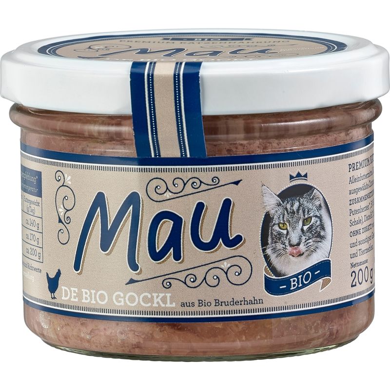 Wuff & Mau Heimtiernahrung  Mau De Bio Gockl Katzennahrung 200g - Produktbild