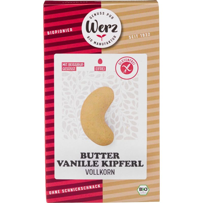 Naturkornmühle Werz Butter Vanille Kipferl, Vollkorngebäck, glutenfrei - Produktbild