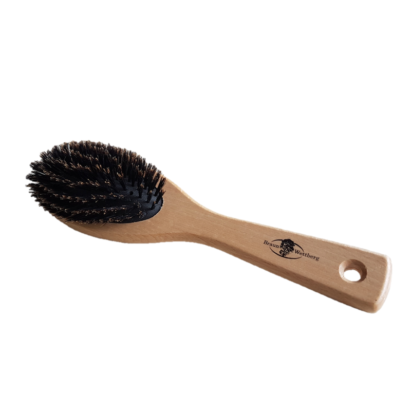Braun & Wettberg Feinbürstenmanufaktur HAARBÜRSTE MIT NATURBORST, GROSS OVAL - Produktbild