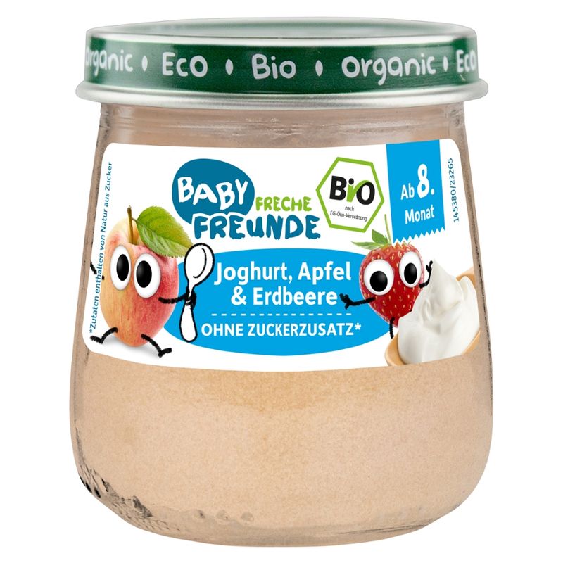 Freche Freunde FF Bio Gläschen Joghurt, Apfel & Erdbeere - Produktbild