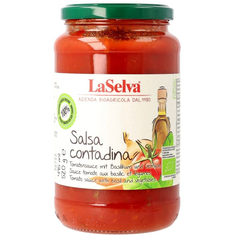 LaSelva Salsa Contadina - Tomatensauce mit Basilikum und Gemüse - Produktbild
