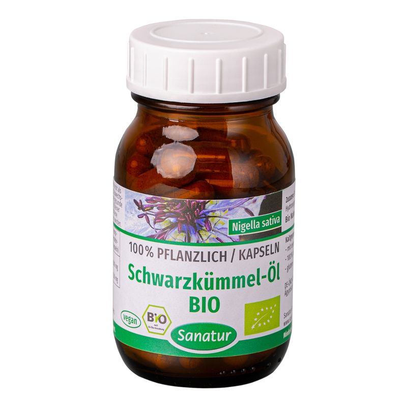 Sanatur Schwarzkümmel-Öl, bio, 180 Kapseln - Produktbild