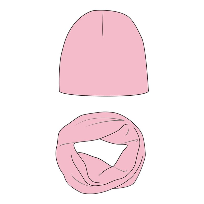 LIVING CRAFTS Kinder Beanie + Loop, Set D619 rose, one Size - Produktbild