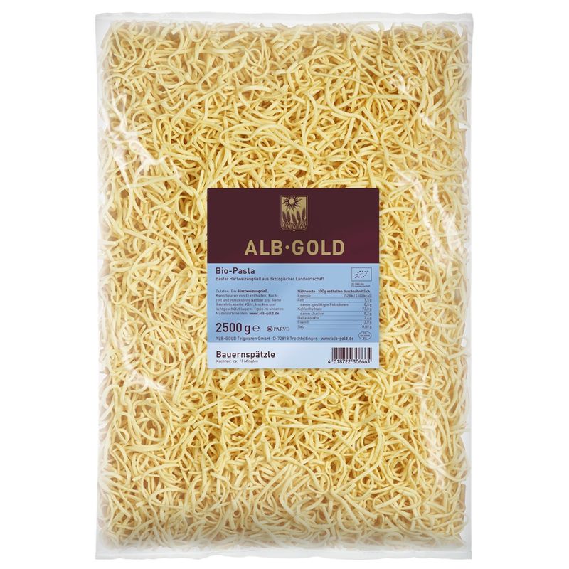 ALB-GOLD AG Bio Bauernspätzle ohne Ei 4 x 2,5 kg - Produktbild